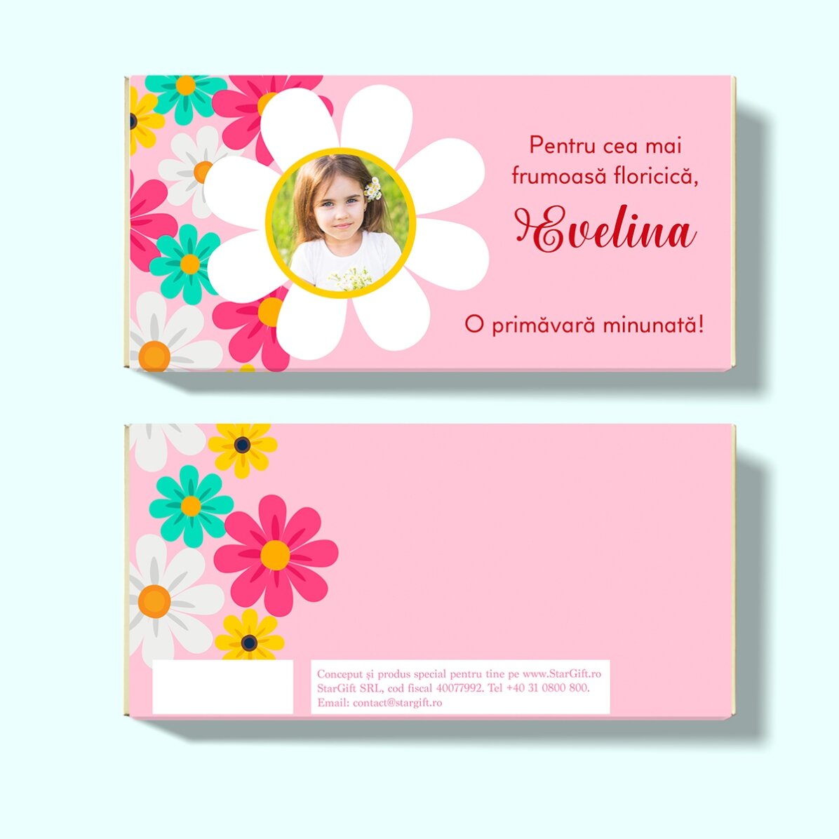 Personalisierte Schokolade mit Botschaft und Foto – Floricele