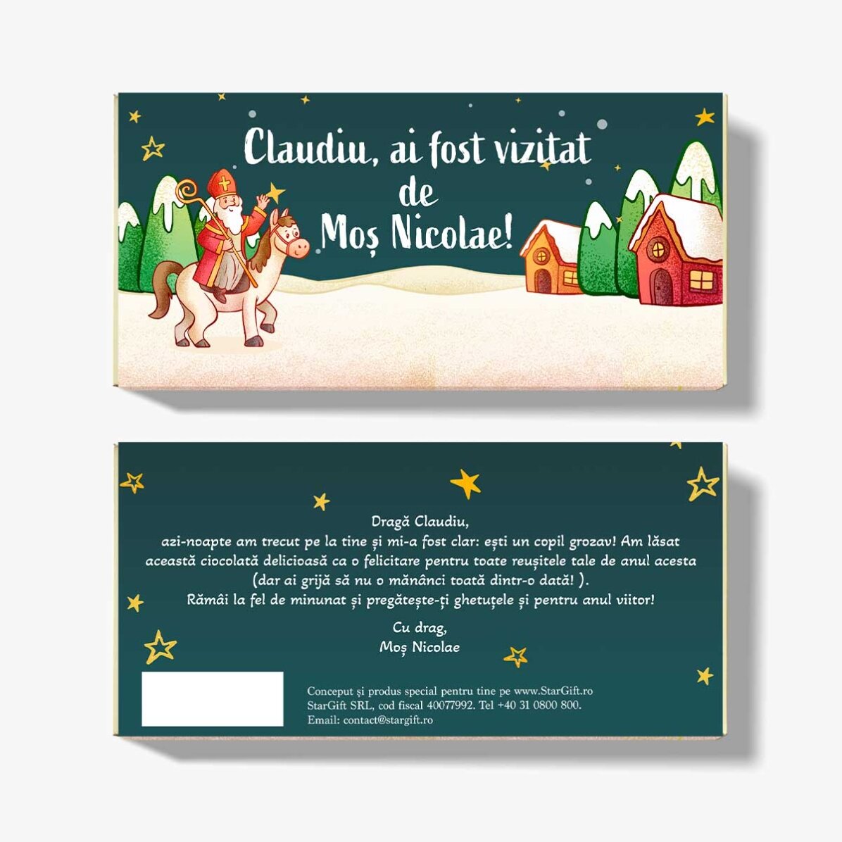 Personalisierte Schokolade mit Botschaft – Besuch vom Nikolaus
