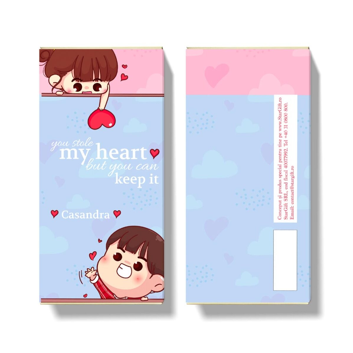 Personalisierte Schokolade mit Botschaft – „You stole my heart“