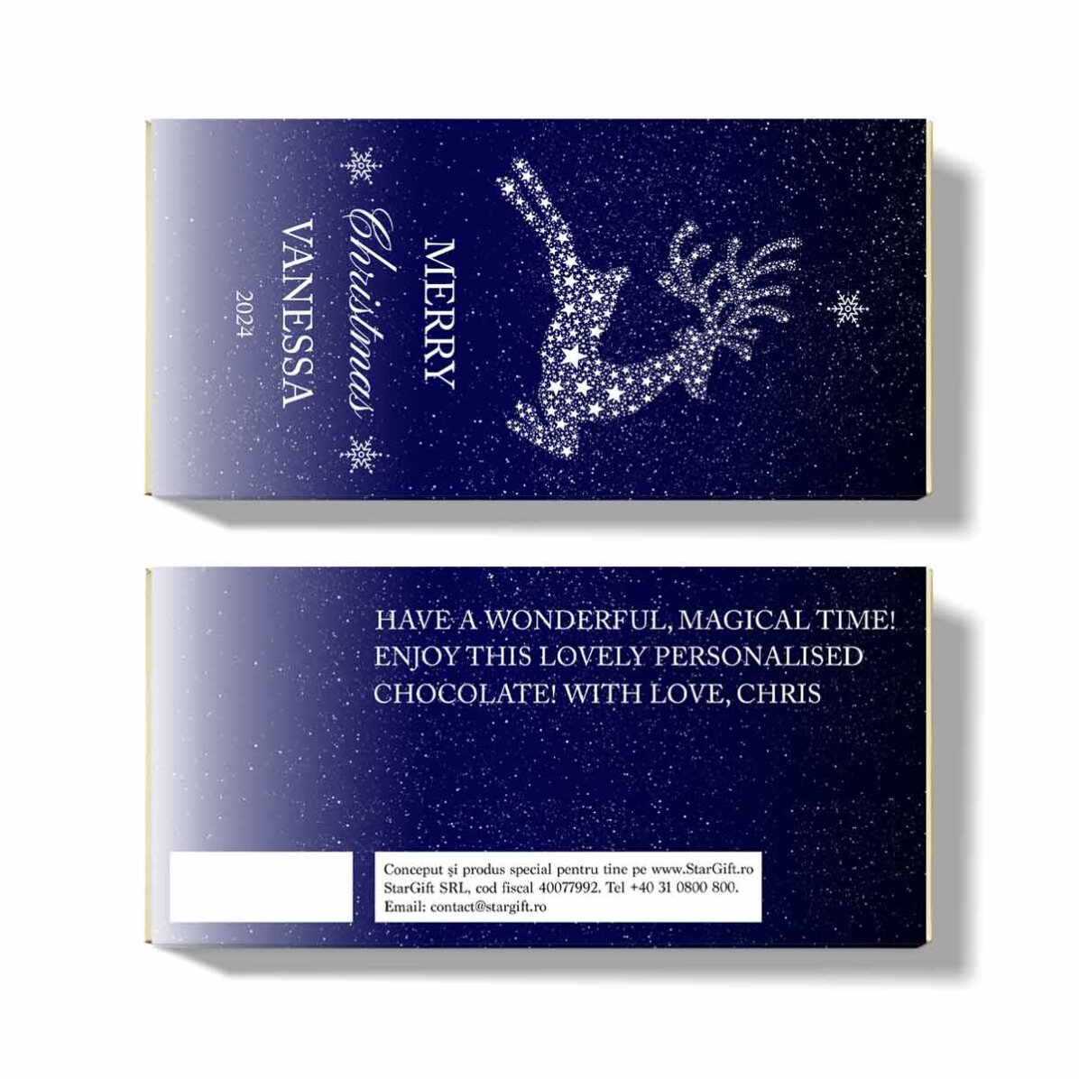 Personalisierte Schokolade mit Namen und Botschaft – Christmas Night