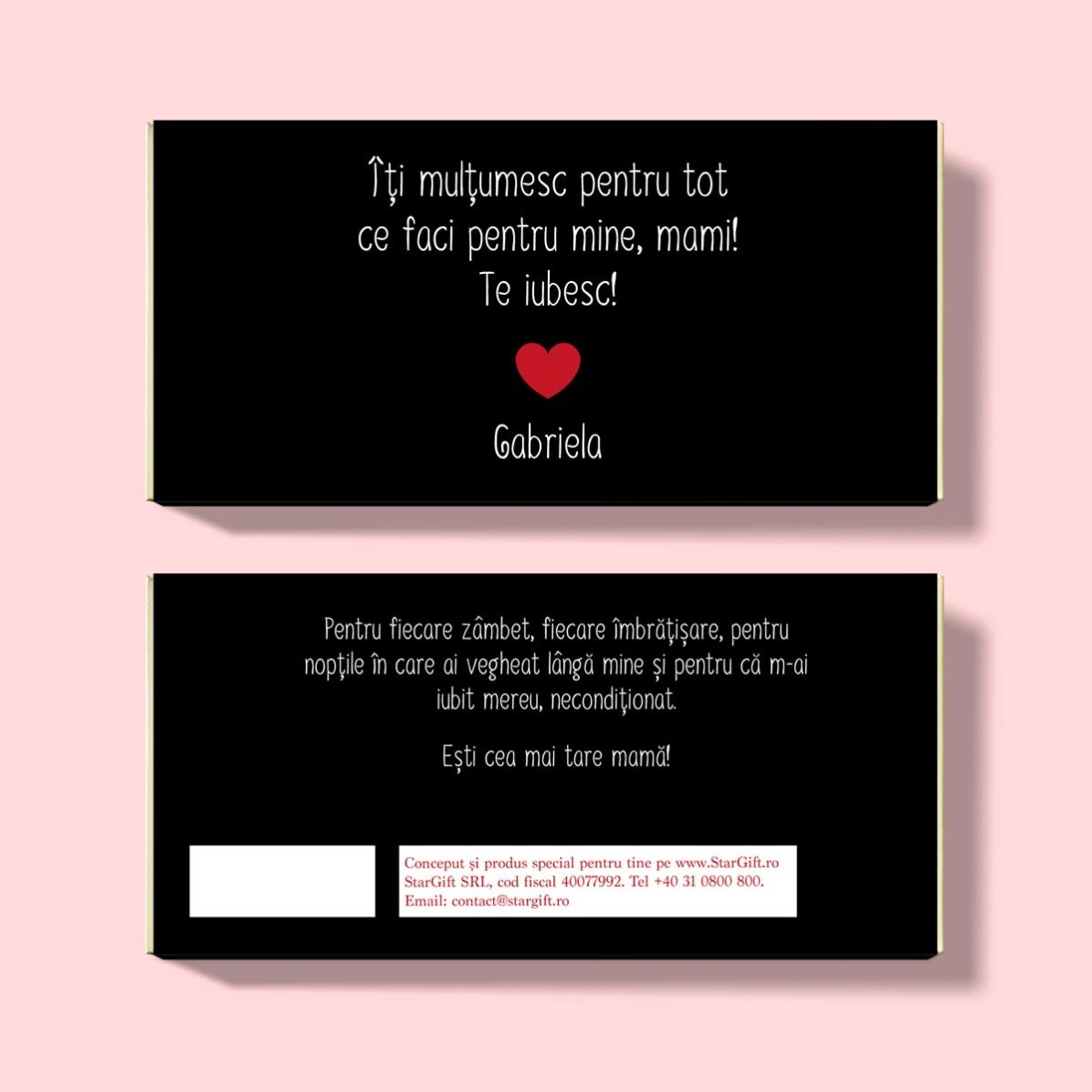 Personalisierte Schokolade mit Text – Herz