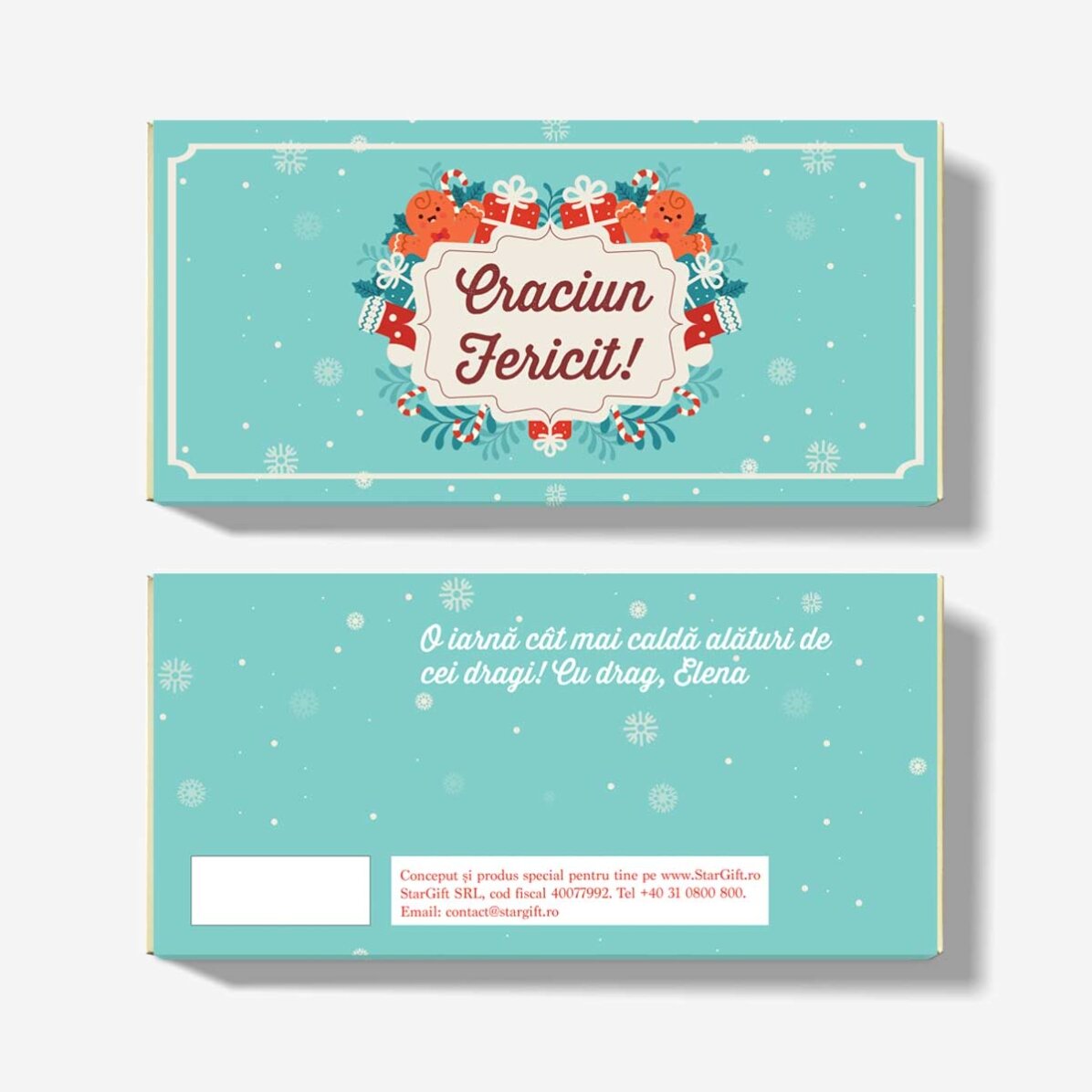 Personalisierte Schokolade mit Text zu Weihnachten – Gingerbread