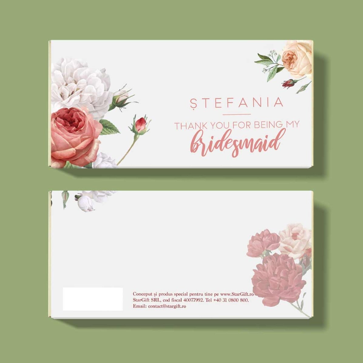 Personalisierte Schokolade mit Text für die Hochzeit