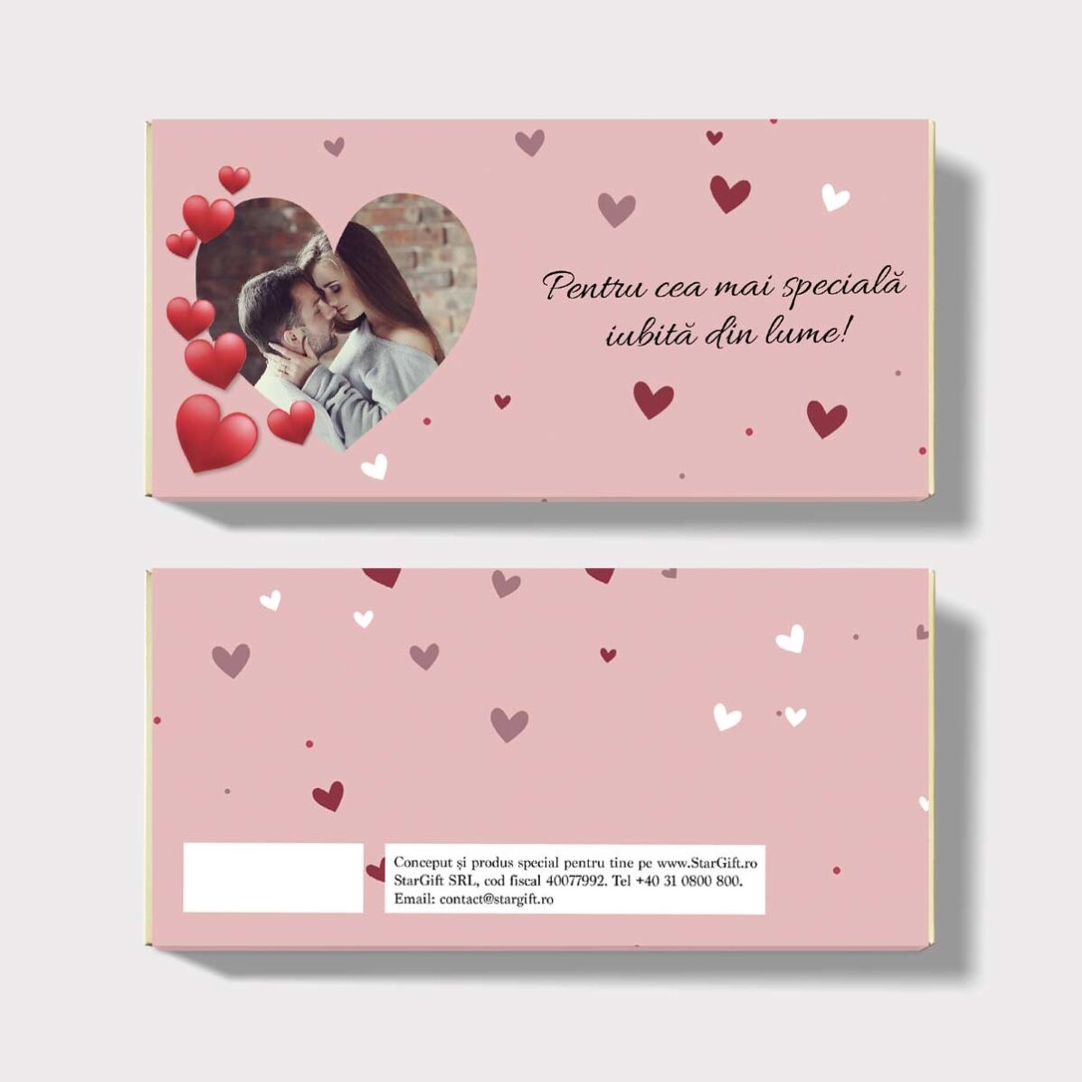 Personalisierte Schokolade mit Text und Foto – I love you!