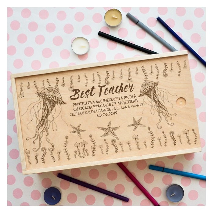 Personalisierte Geschenkbox aus Holz mit Botschaft – Best...