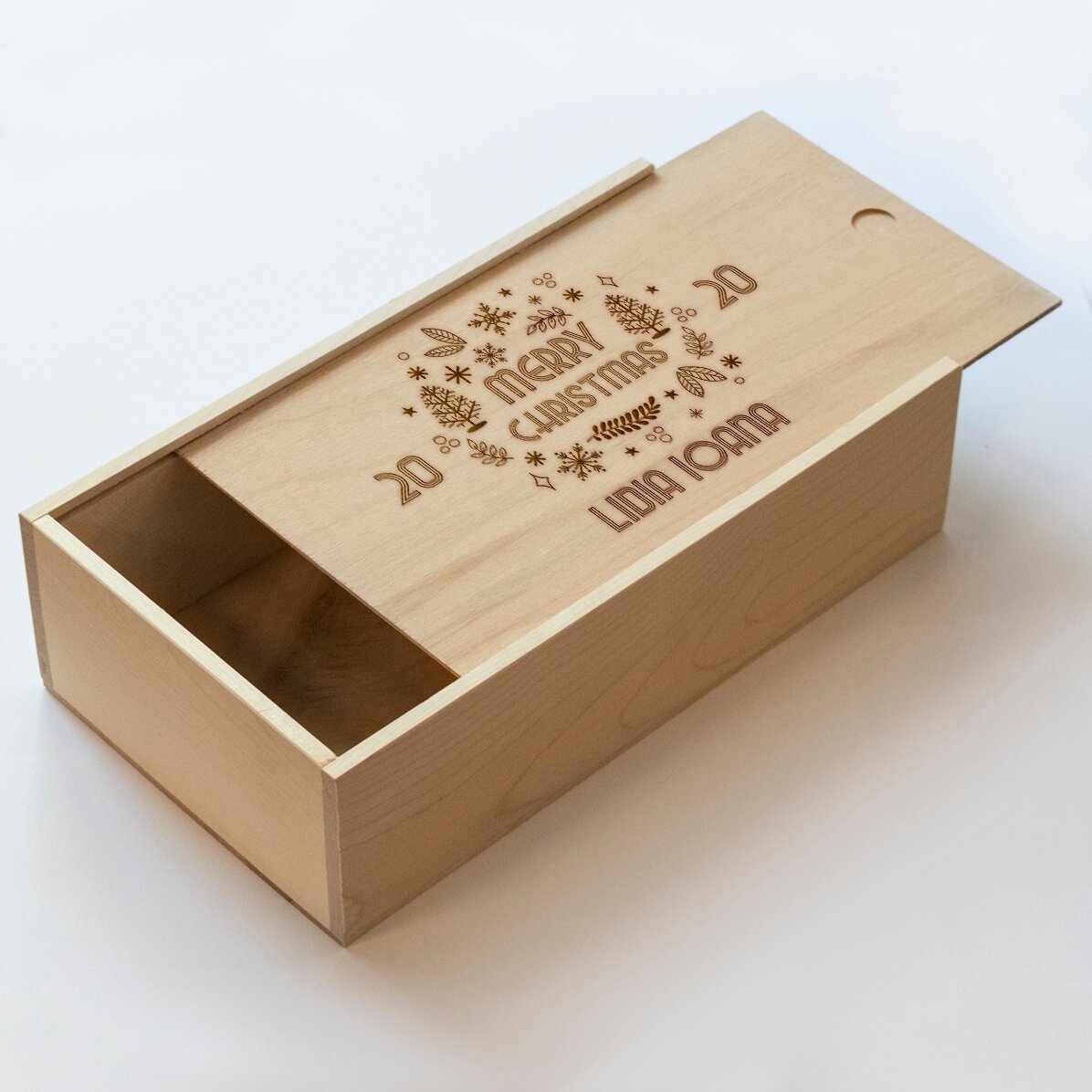 Personalisierte Geschenkbox aus Holz – Merry Christmas