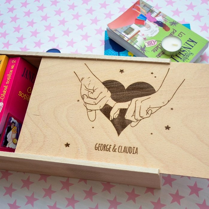 Personalisierte Geschenkbox aus Holz – Eine Geschichte zu zweit