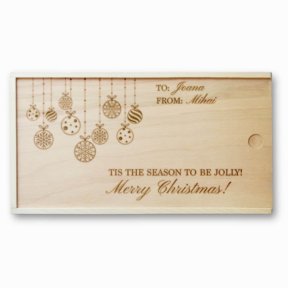 Personalisierte Geschenkbox aus Holz – „To me, from you“