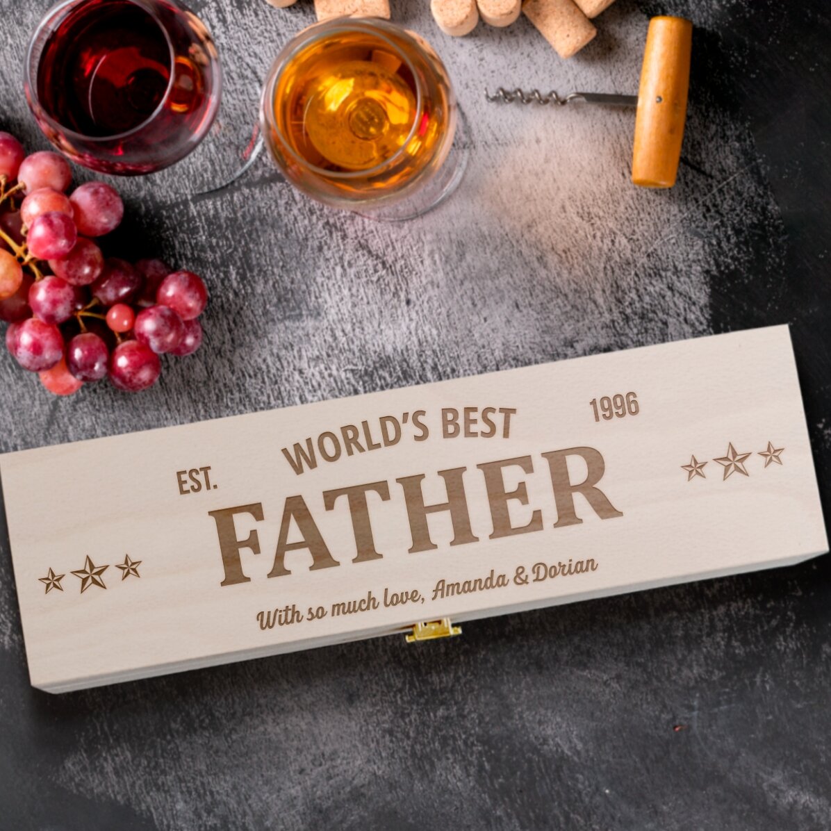 Personalisierte Weinkiste mit Botschaft – The best