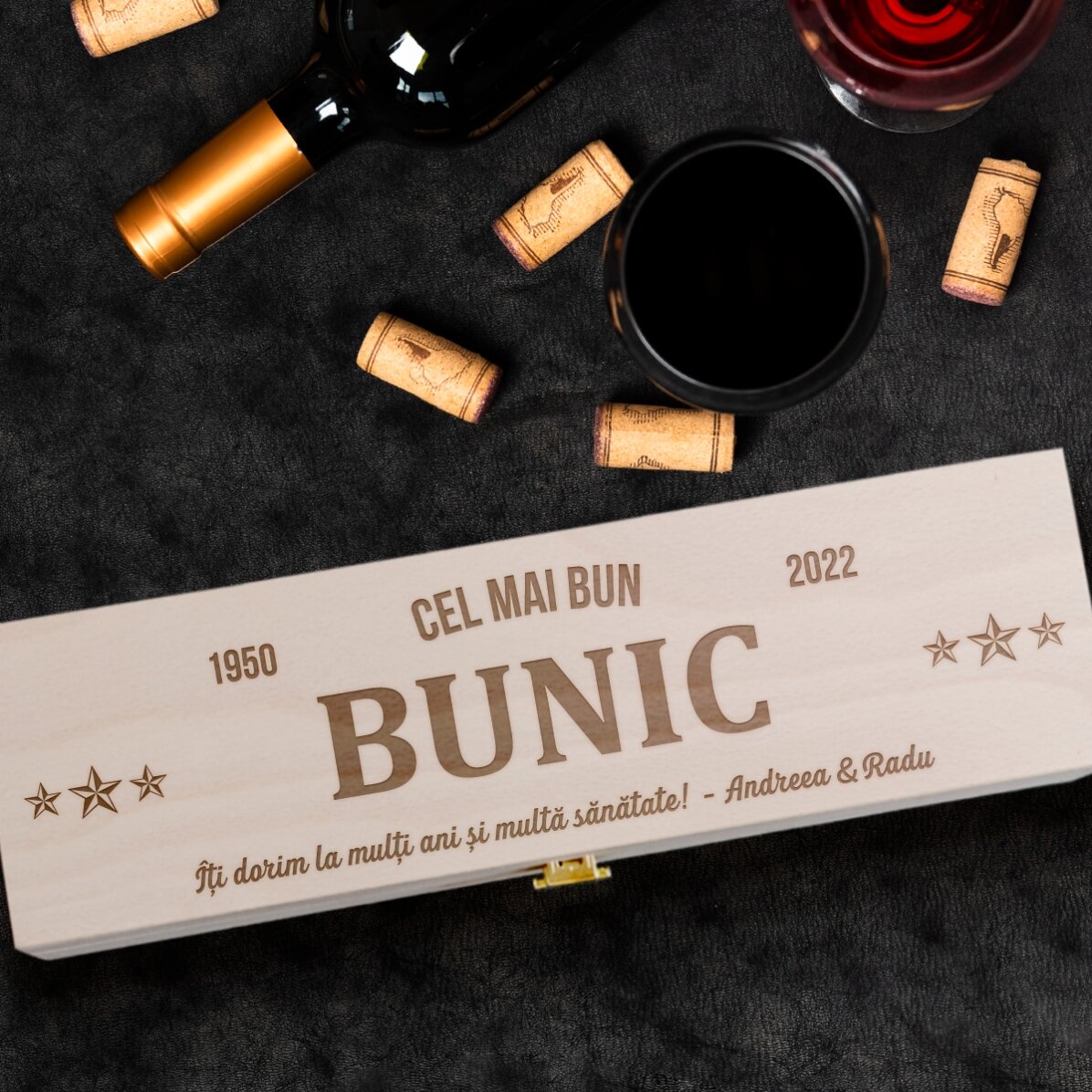 Personalisierte Weinkiste mit Botschaft – The best