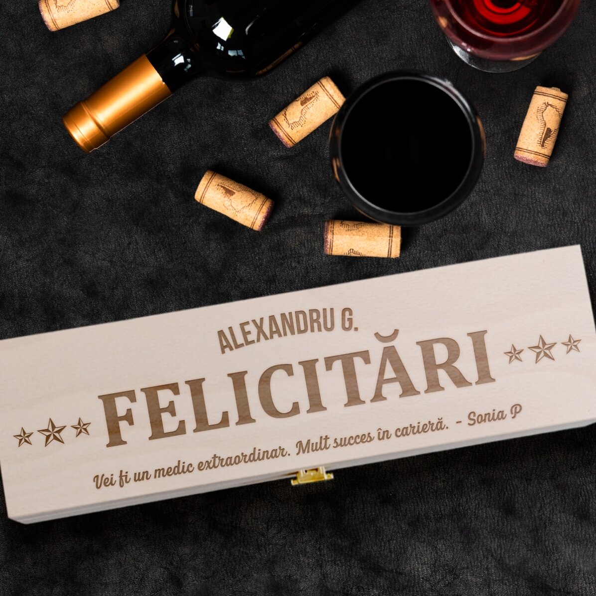 Personalisierte Weinkiste mit Botschaft – The best