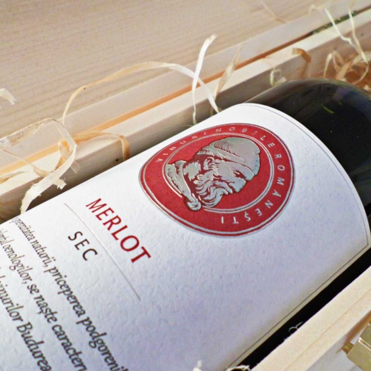 Personalisierte Weinkiste mit Text – Weihnachtsgruß
