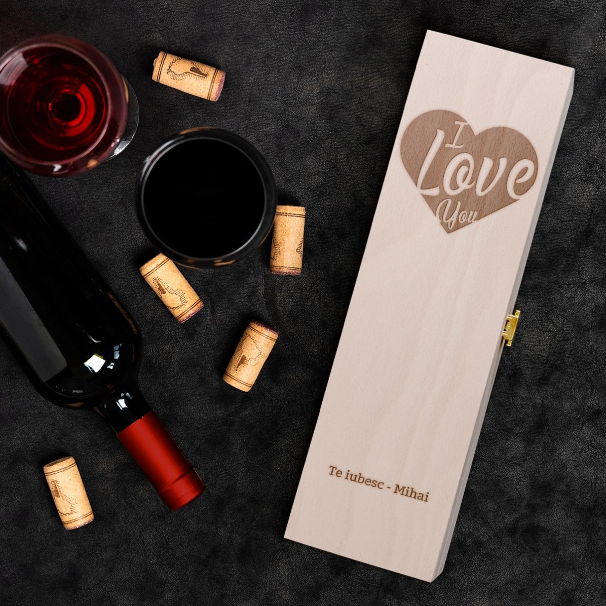 Personalisierte Weinkiste – I Love you
