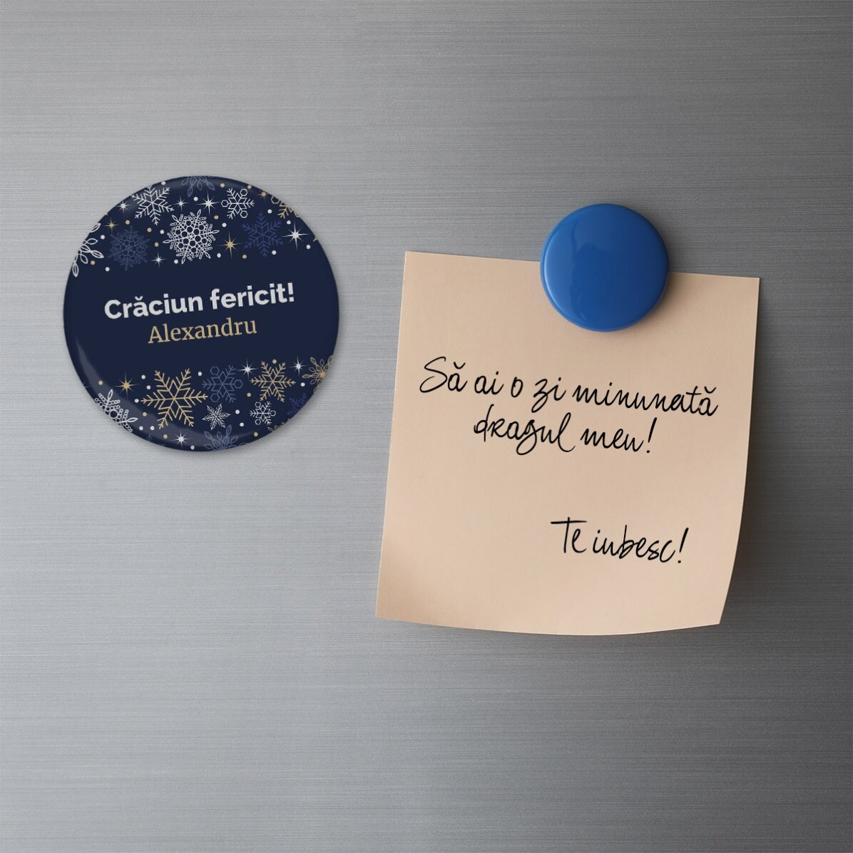Personalisierter Flaschenöffner mit Magnet und Text – Weihnachtsrahmen