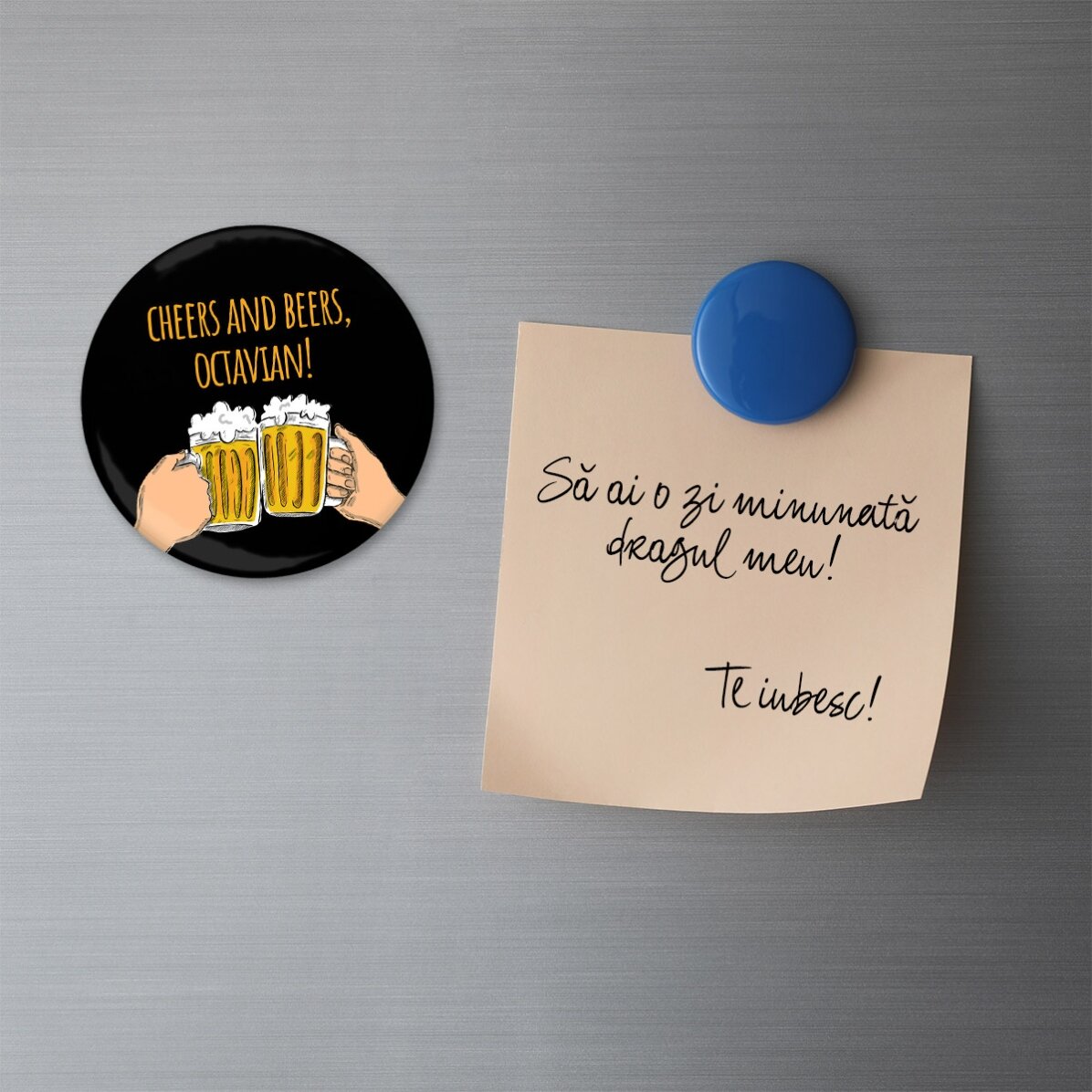 Personalisierter Flaschenöffner mit Magnet und Text