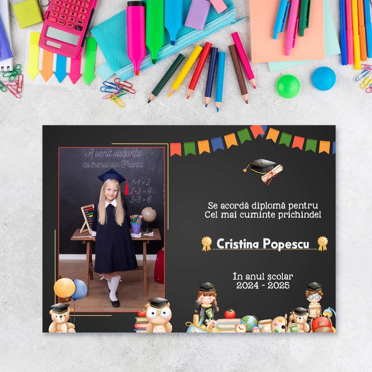 Individuell gestaltete Urkunde mit Foto und Text – Für Schulkinder