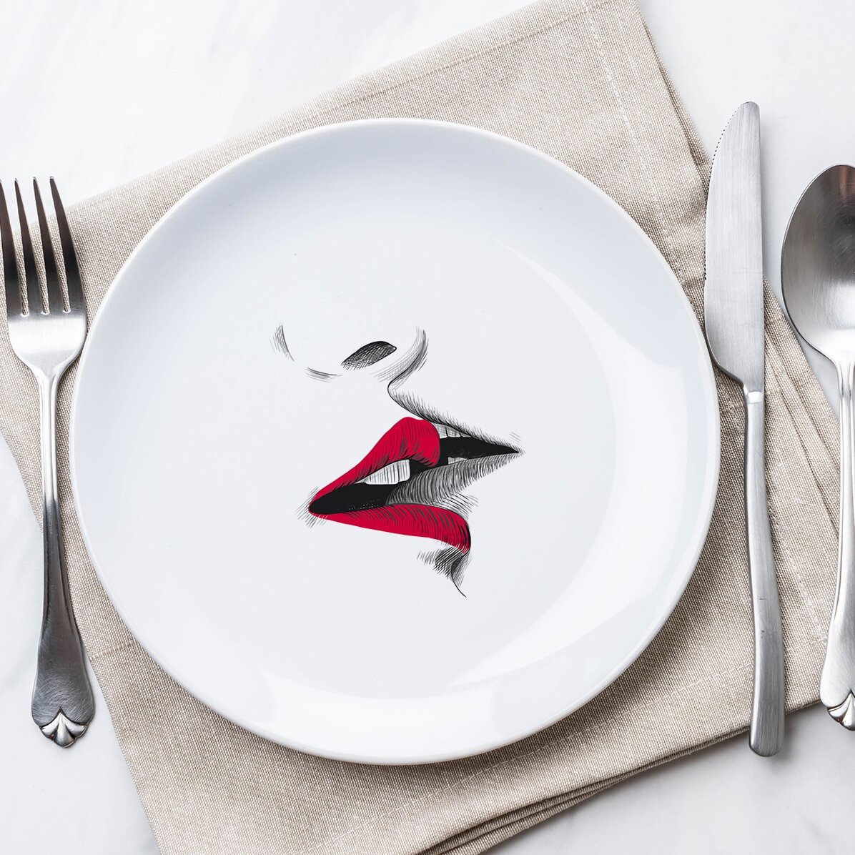 Personalisierter Teller „Lips“