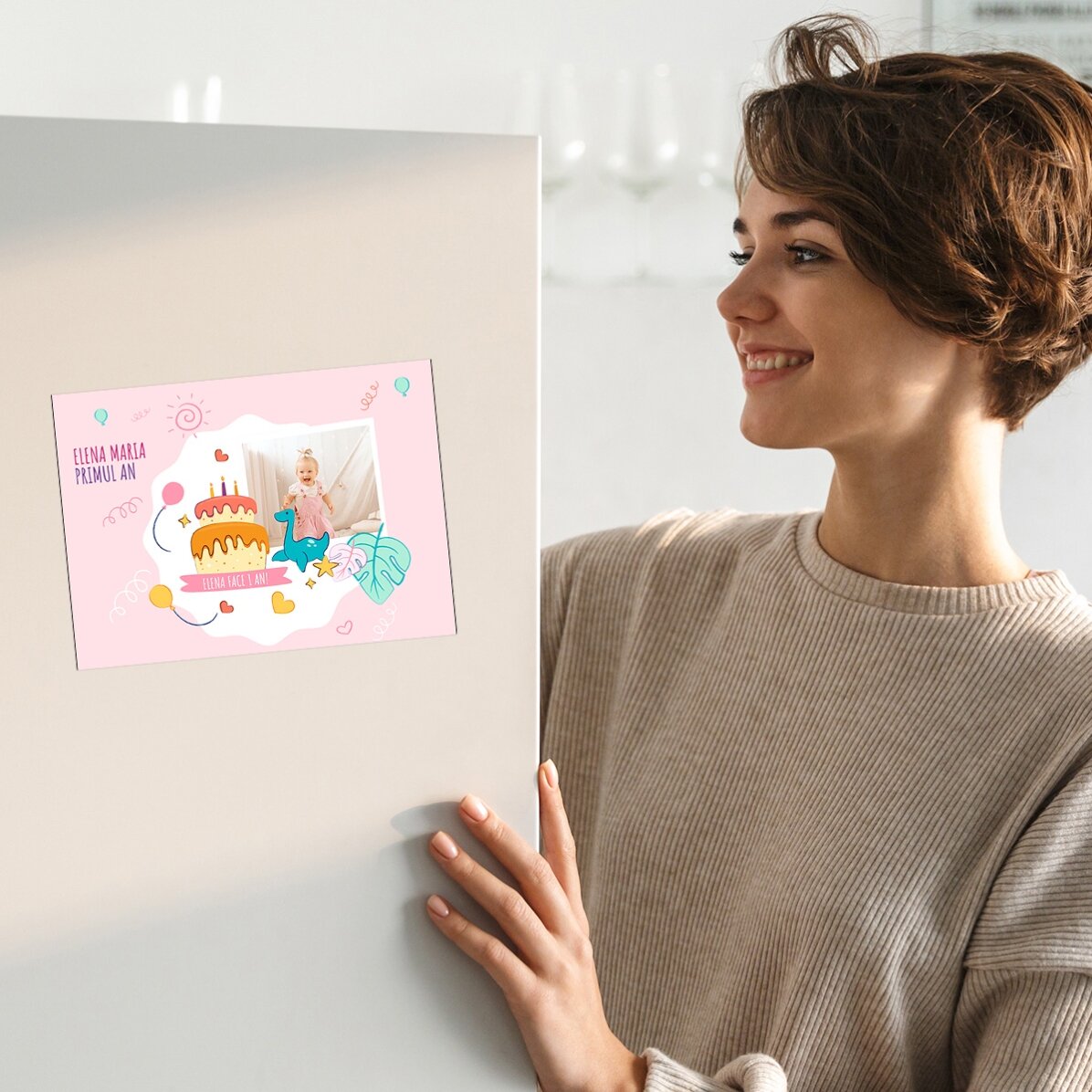 Personalisierte Magnetkarte mit einem Foto zum Geburtstag deines Kindes