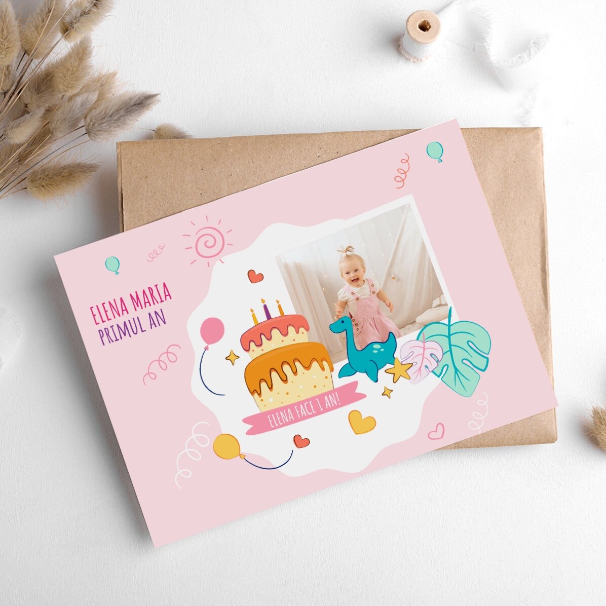 Personalisierte Magnetkarte mit einem Foto zum Geburtstag deines Kindes