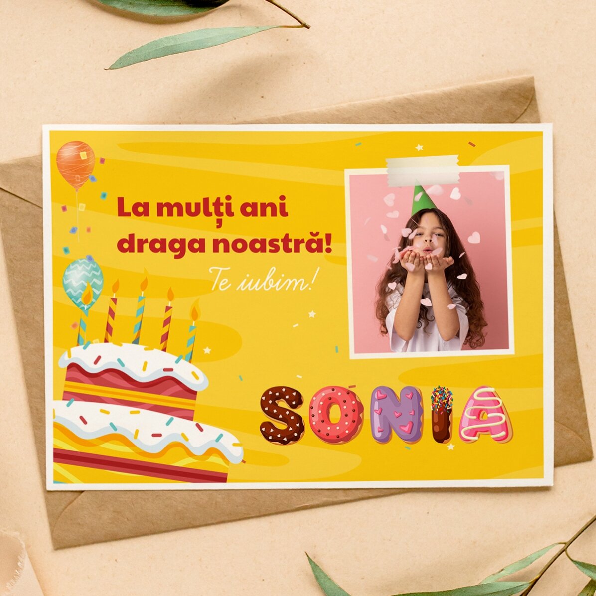Personalisierte Magnetkarte mit Foto, Text und einem besonderen Namen – Geburtstag
