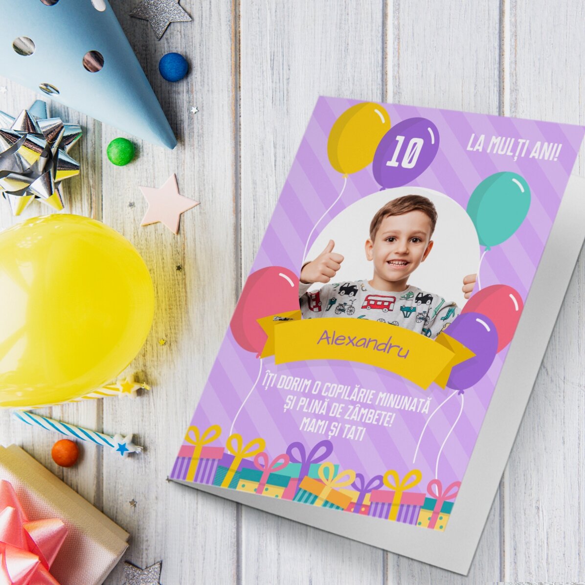 Personalisierte Grußkarte mit Fotos und Text – Happy Birthday, Kids!