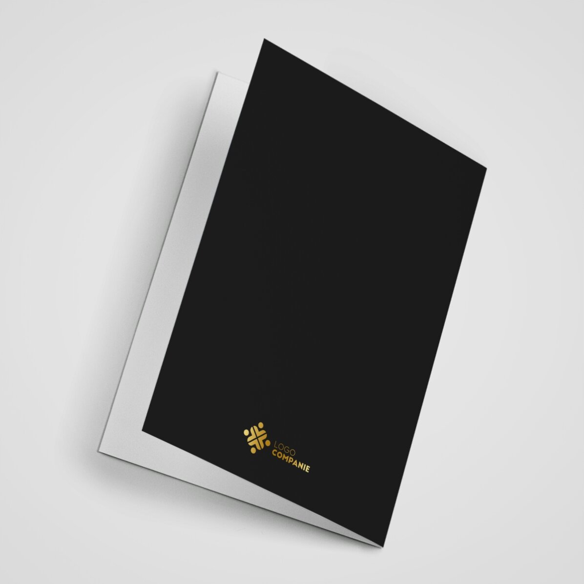 Personalisierte Grußkarte mit Logo und Botschaft – Gold Christmas Tree