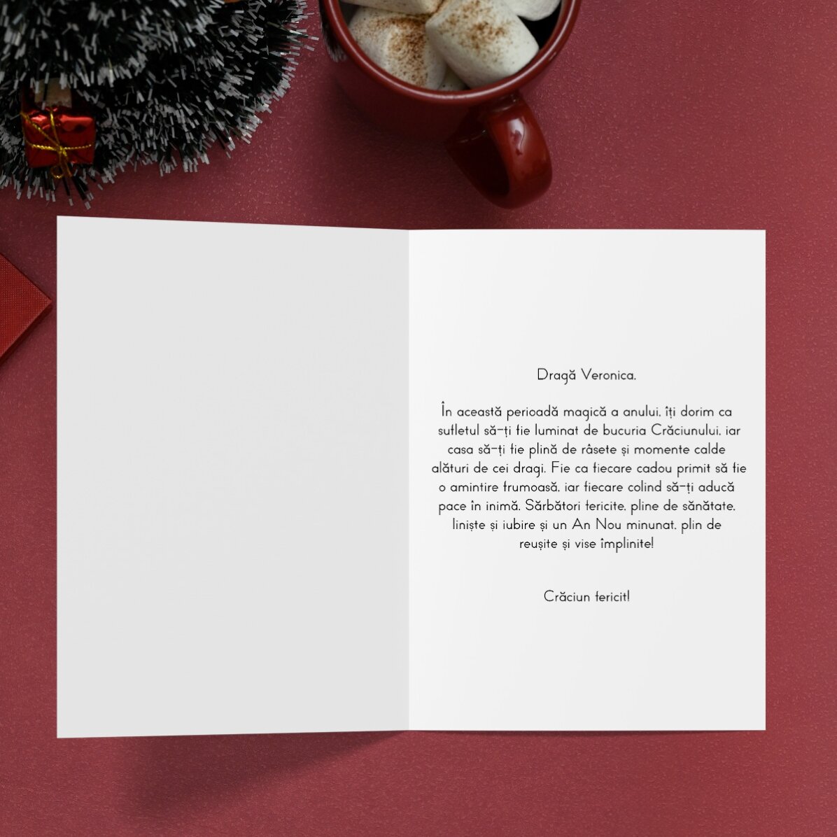 Personalisierte Grußkarte mit Foto und Text – Die Hilfe des Weihnachtsmanns
