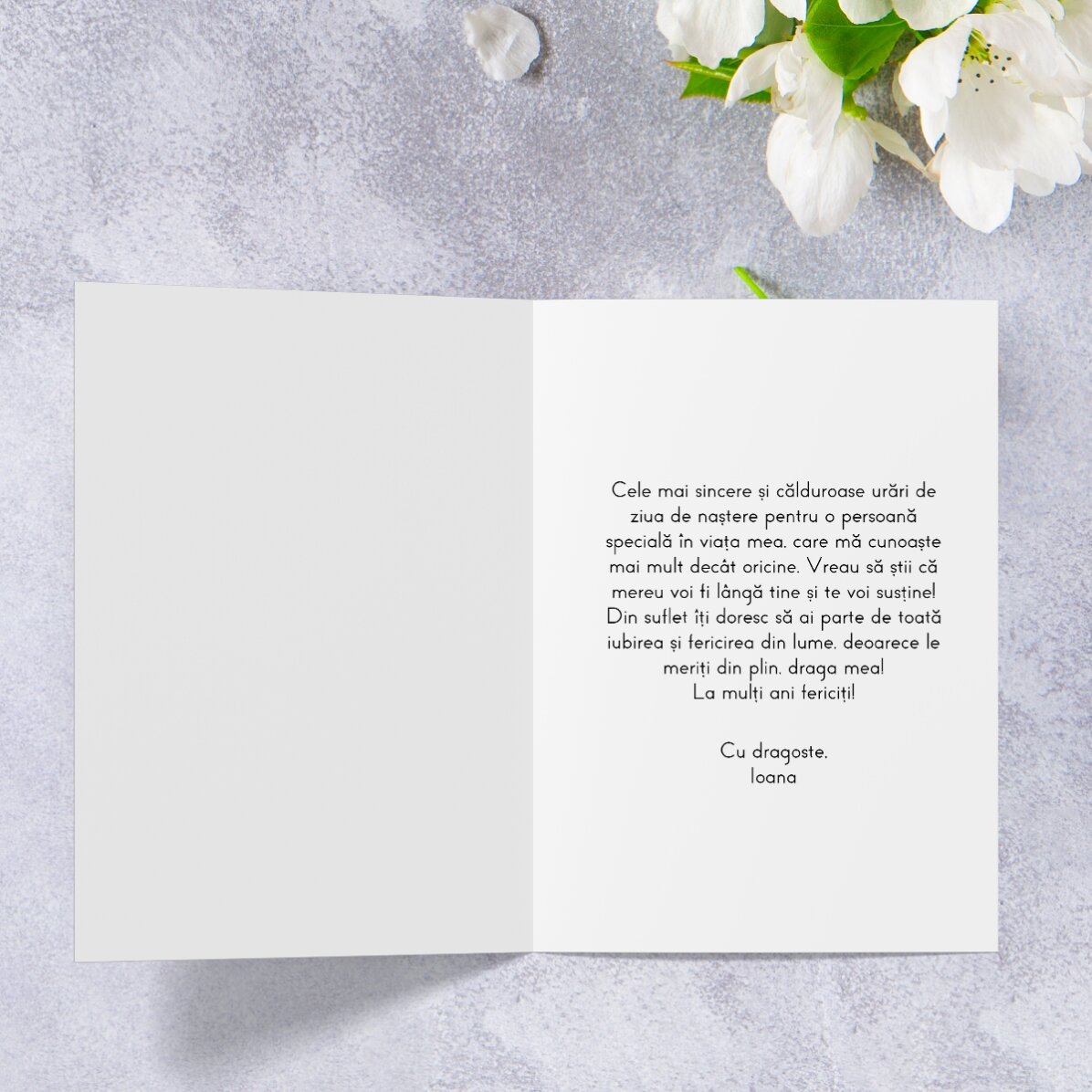 Personalisierte Grußkarte mit Text – Elegance