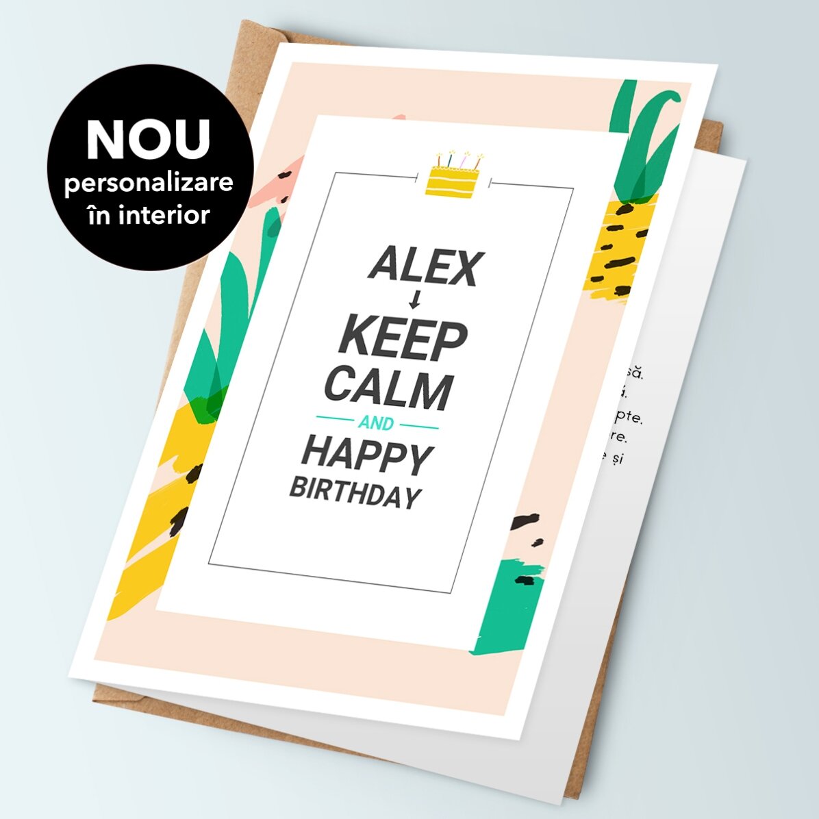 Personalisierte Grußkarte mit Text – KEEP CALM and happy birthday