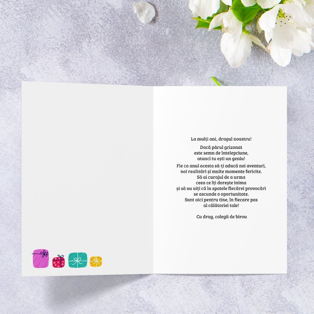 Personalisierte Grußkarte mit Text – Wir sind das Geschenk