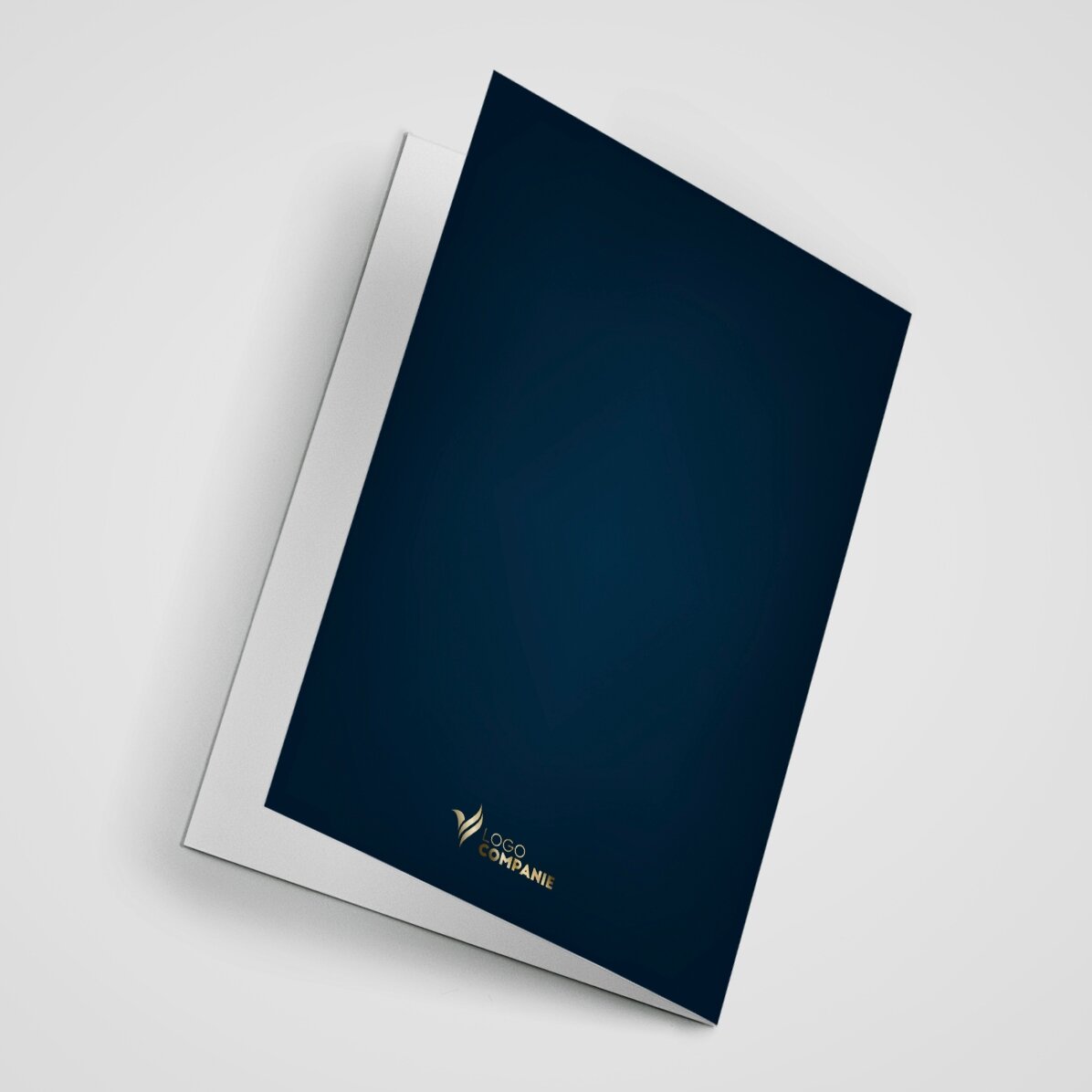 Personalisierte Grußkarte, Vorderseite und Rückseite mit Text und Logo – Weihnachtsgeschichte