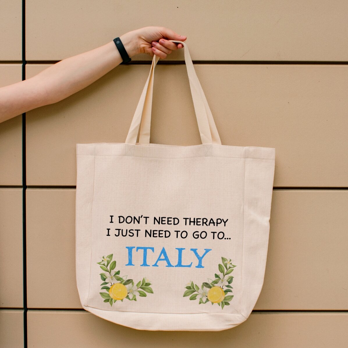 Personalisierte Strandtasche mit Aufdruck – Italien
