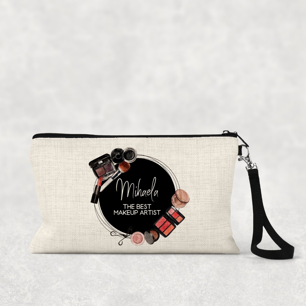 Personalisierte Kosmetiktasche mit Schriftzug – Make-up-Artist