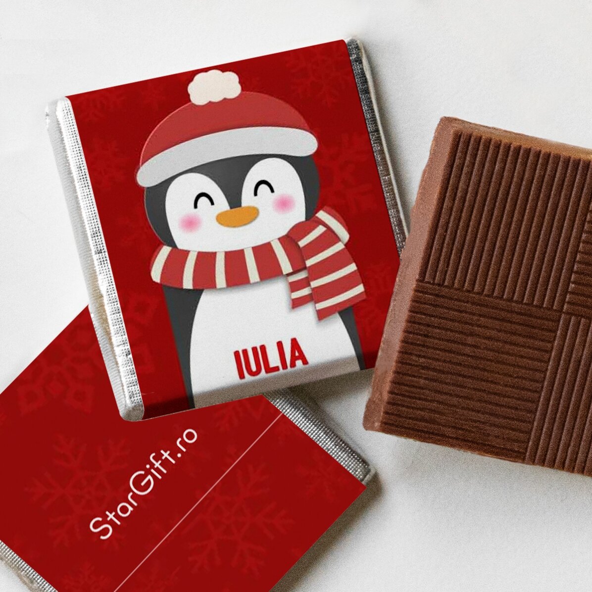 Kugel mit 10 personalisierten Mini-Pralinen mit Namen – Frohe Weihnachten