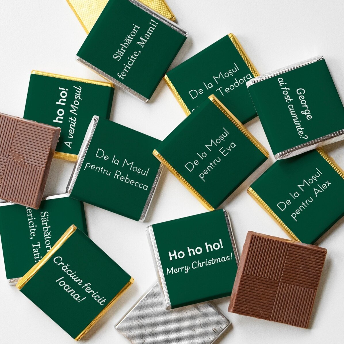 Kugel mit 10 personalisierten Mini-Pralinen mit Text