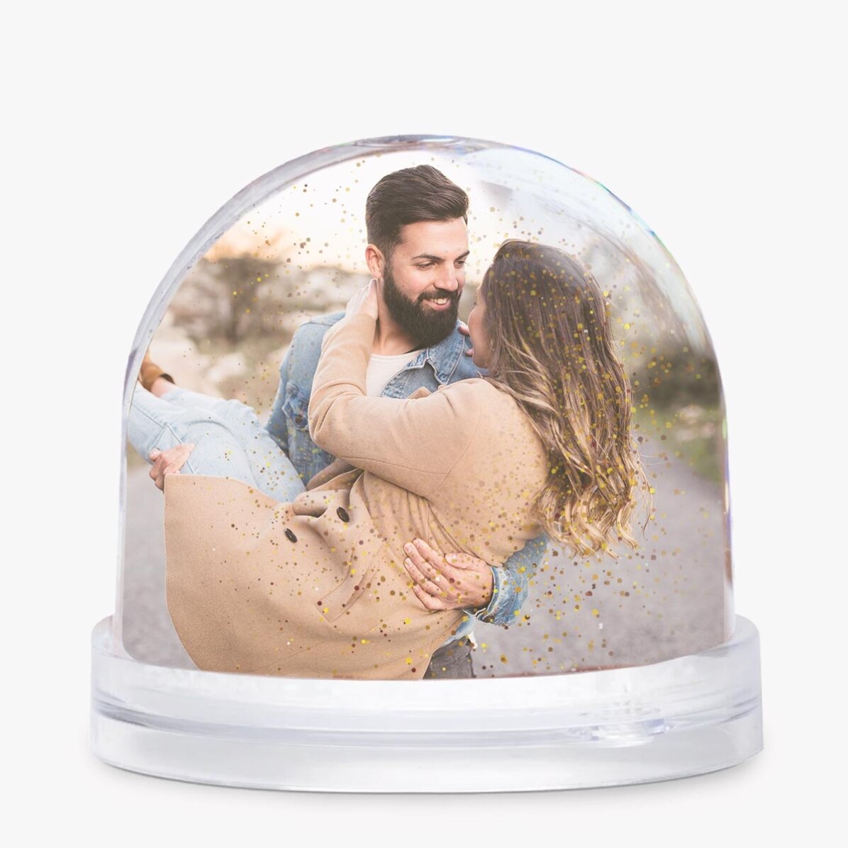 Personalisierter Schreibtischglobus mit 2 Fotos