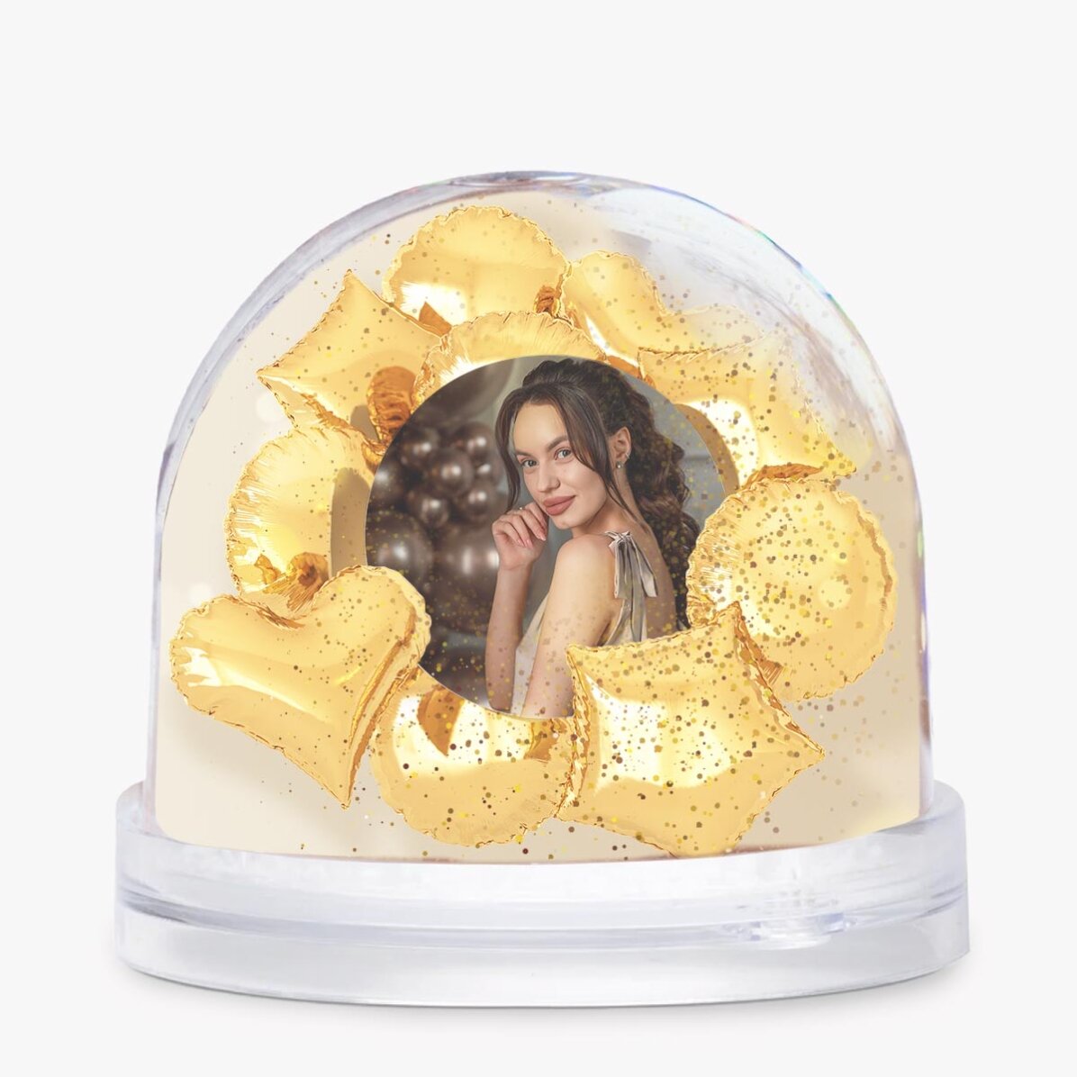 Personalisierte Schreibtischkugel mit Foto und Text – Birthday Balloons