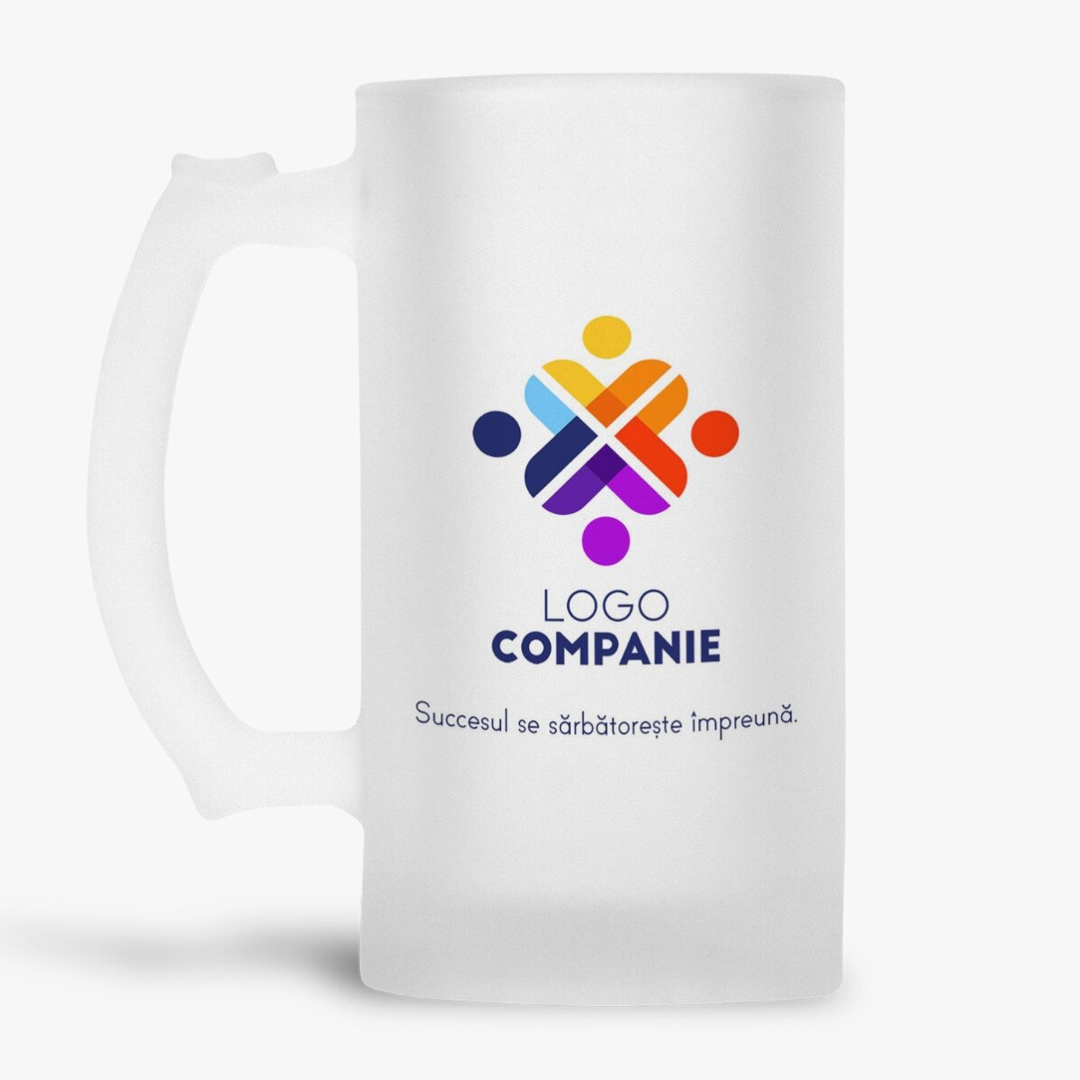 Personalisierter Bierkrug mit Logo und Text