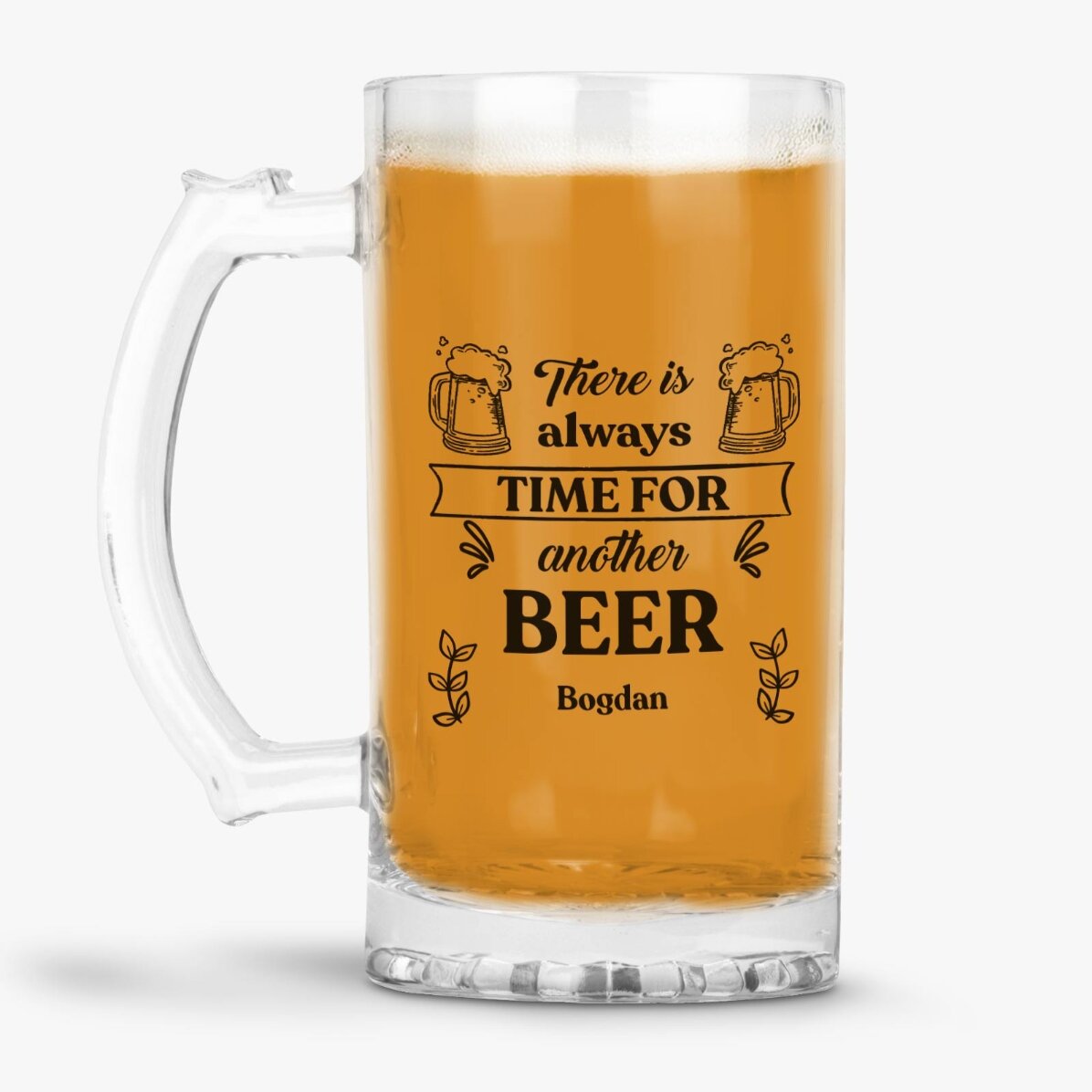 Personalisierter Bierkrug mit Botschaft – Time for Beer