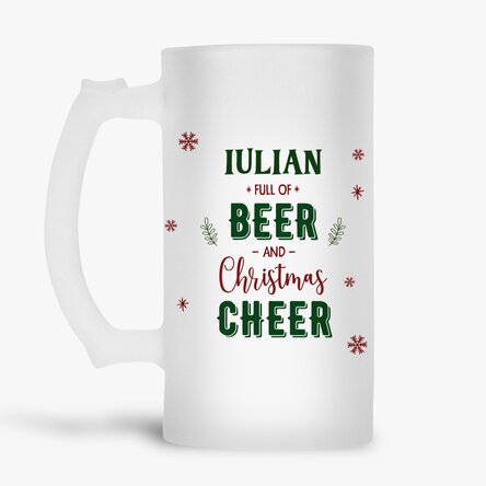 Personalisierter Bierkrug mit Namen – Weihnachtsstimmung