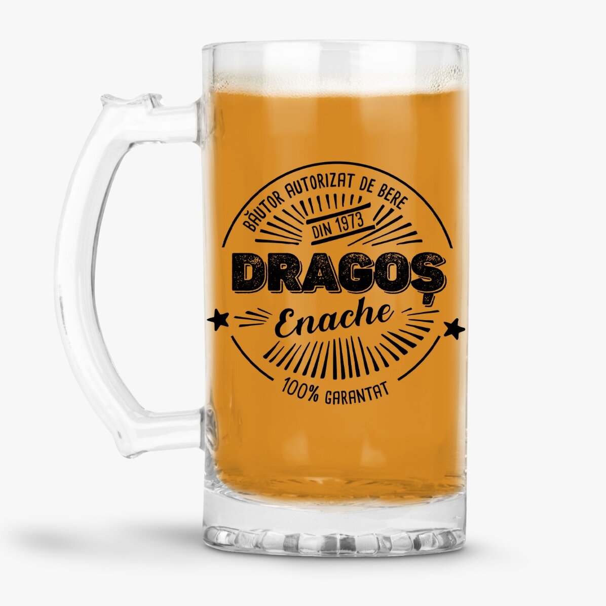 Personalisierter Bierkrug mit Aufdruck – „Bautorisiertes Bier“