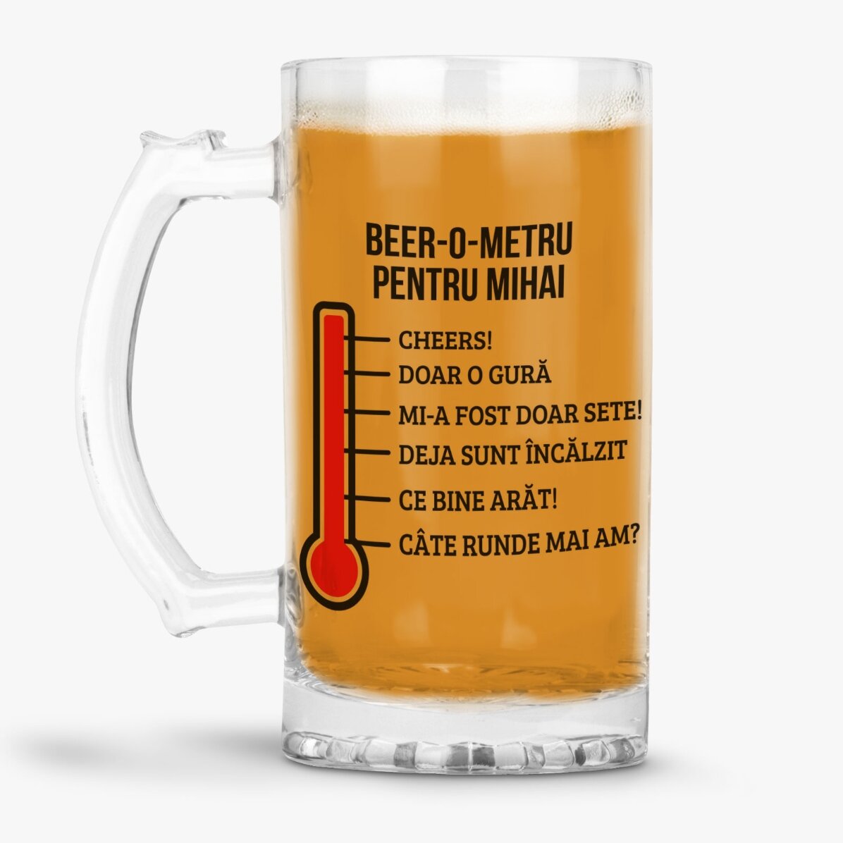 Personalisierter Bierkrug mit Text – Beer-o-meter