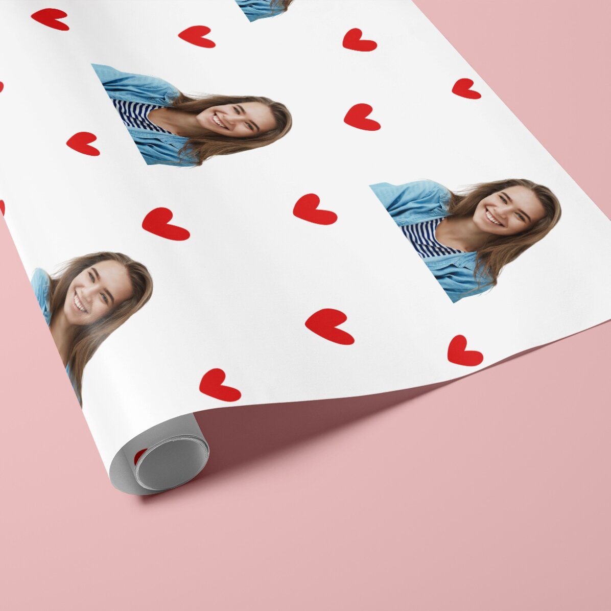 Individuell gestaltetes Geschenkpapier mit einem Foto – Herz