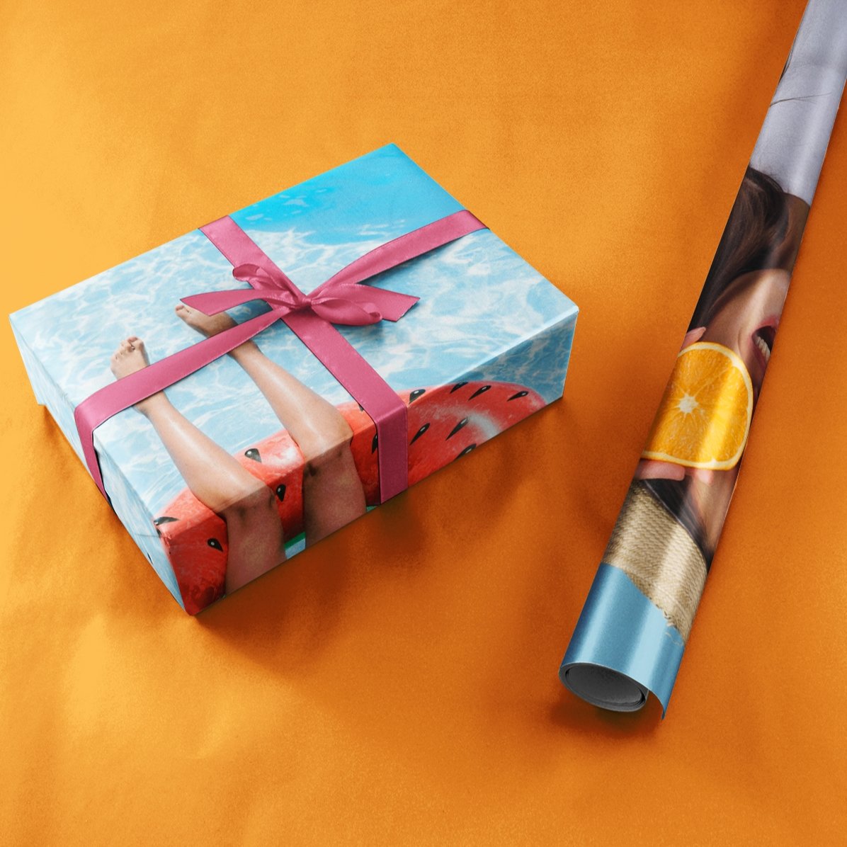 Individuell gestaltetes Geschenkpapier mit einem Foto