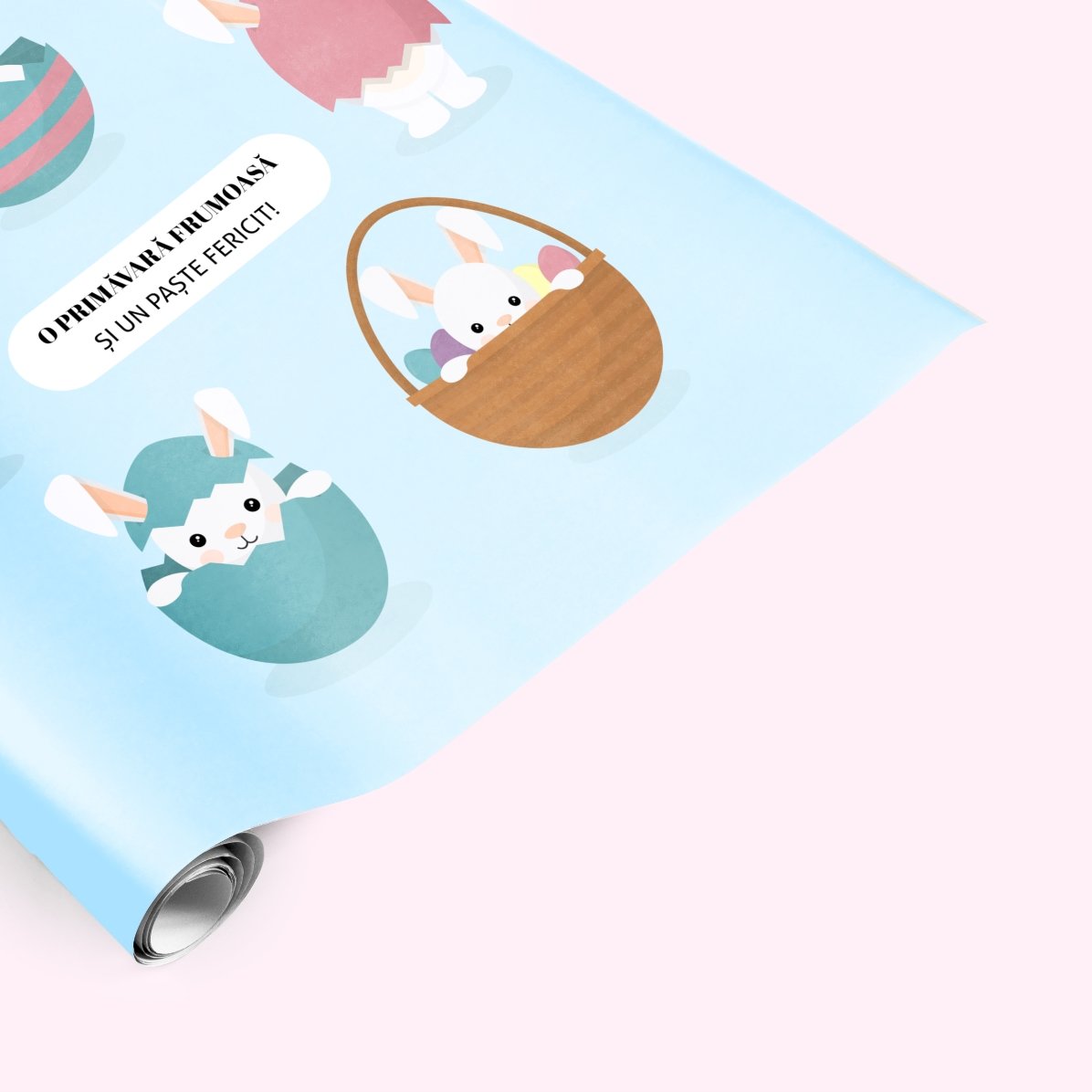 Individuell gestaltetes Geschenkpapier mit Text – Häschen