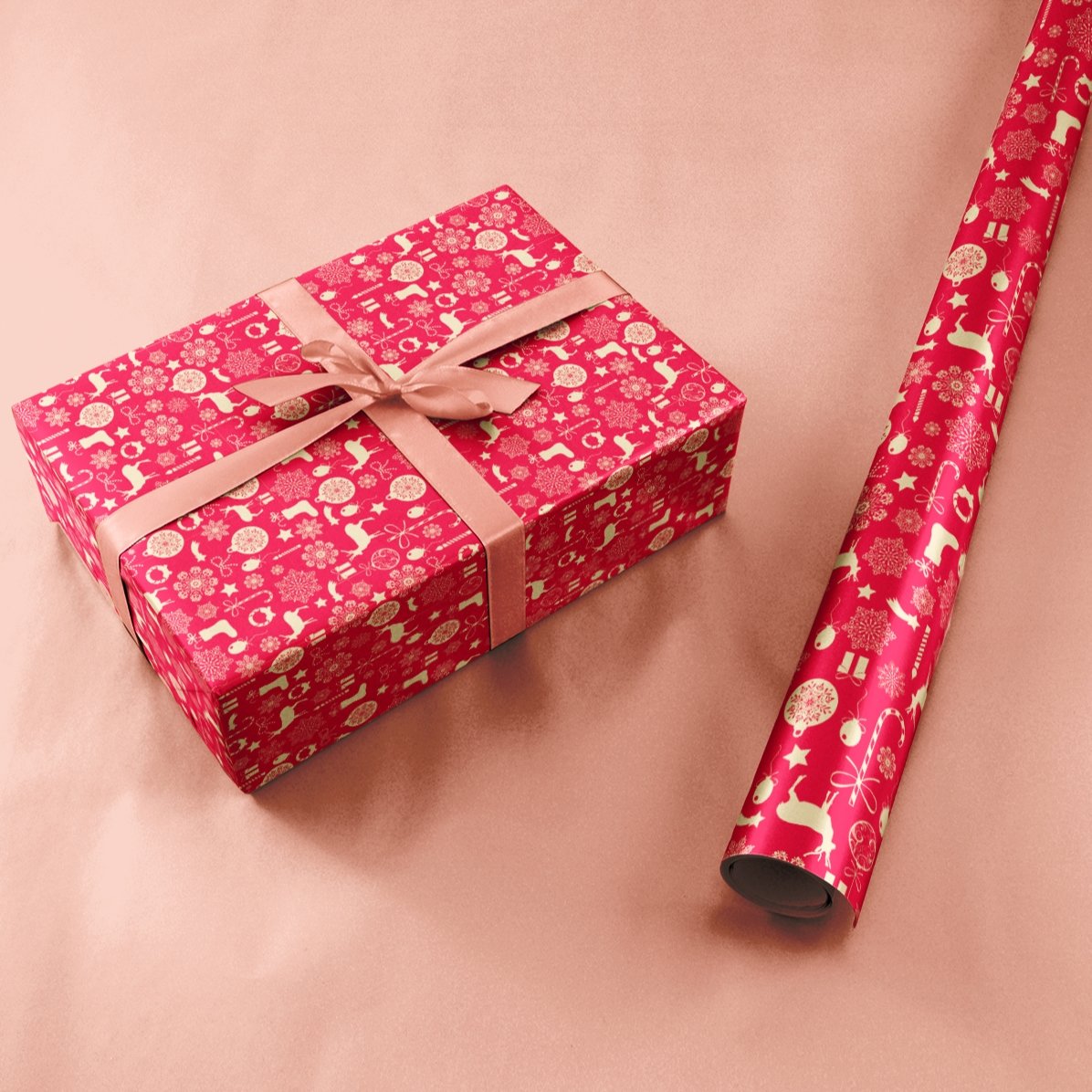 Individuell gestaltetes Geschenkpapier mit Text in einem Rahmen – Reni