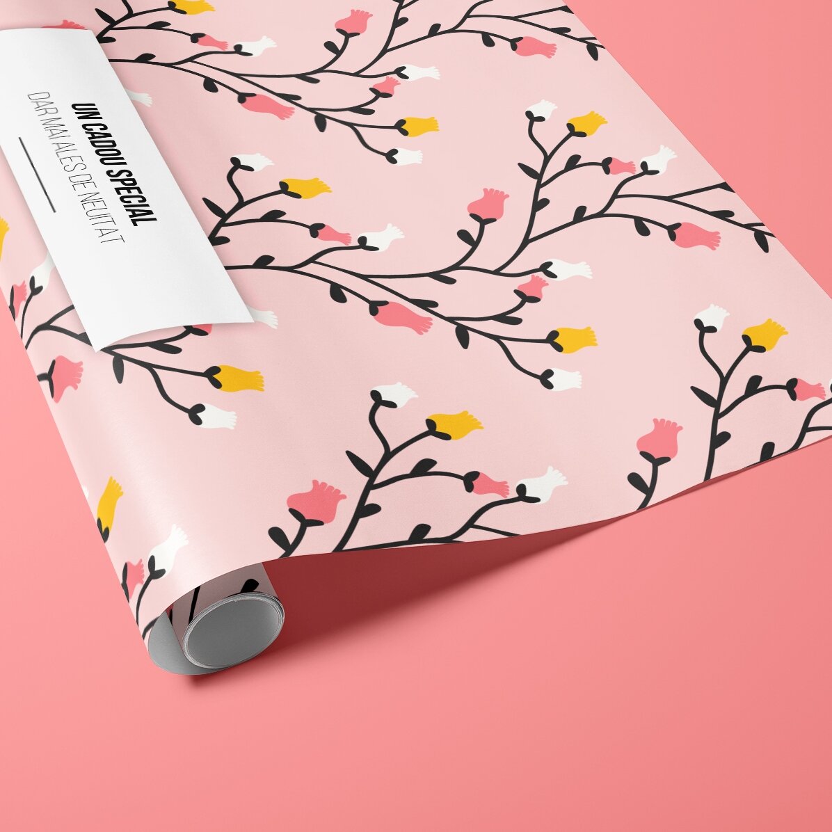 Individuell gestaltetes Geschenkpapier mit Text in einem Rahmen – Herbstmotiv