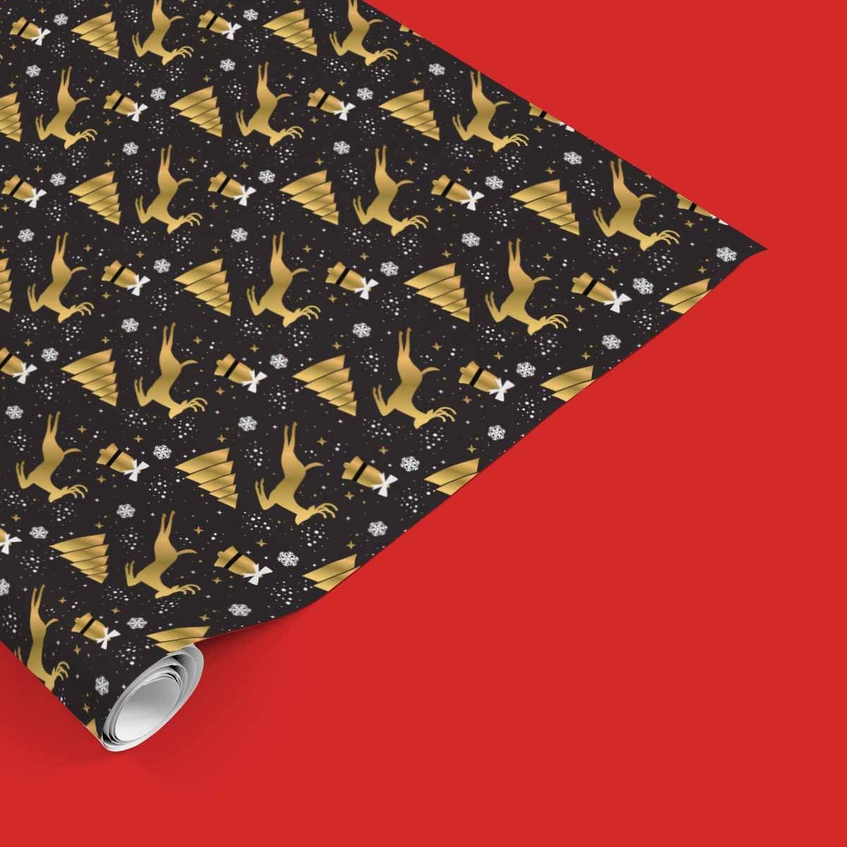 Individuell gestaltetes Geschenkpapier mit Text in einem Rahmen – Weihnachtsmotiv