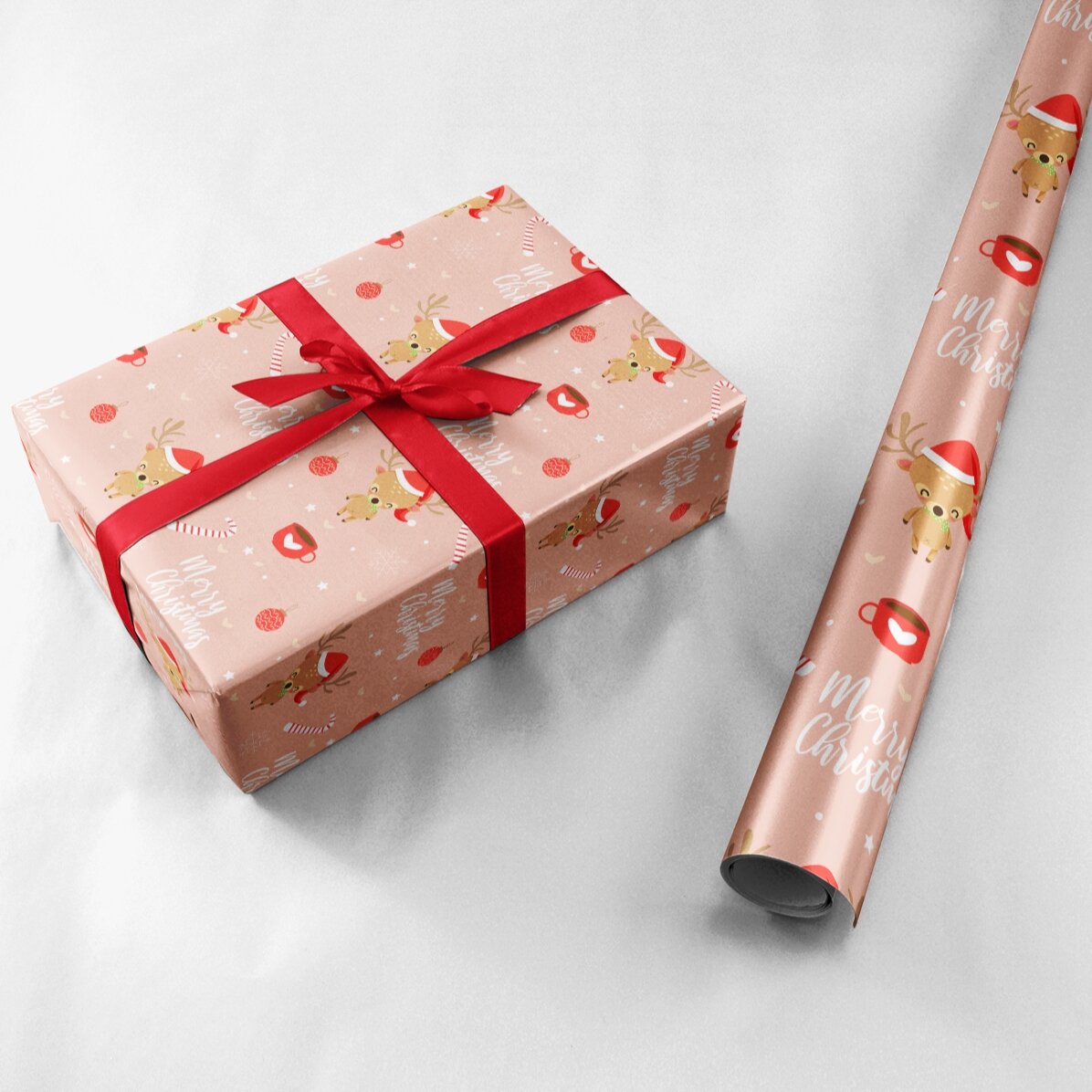 Individuell gestaltetes Geschenkpapier mit Text in einem Rahmen – Sweet Christmas