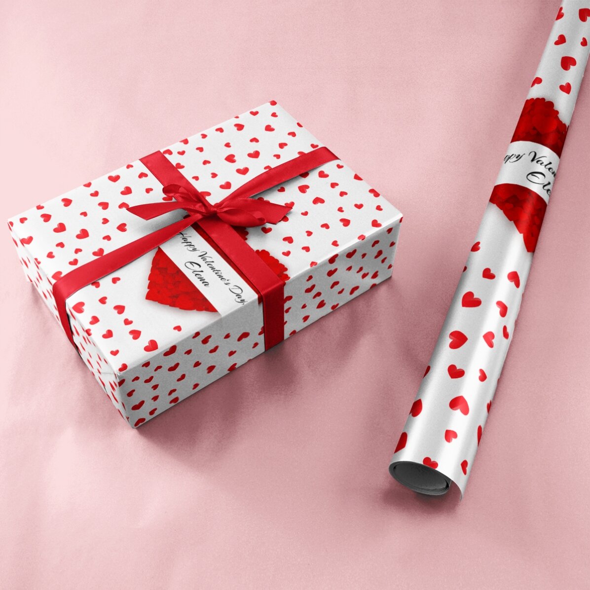 Individuell gestaltetes Geschenkpapier – Love is in the air